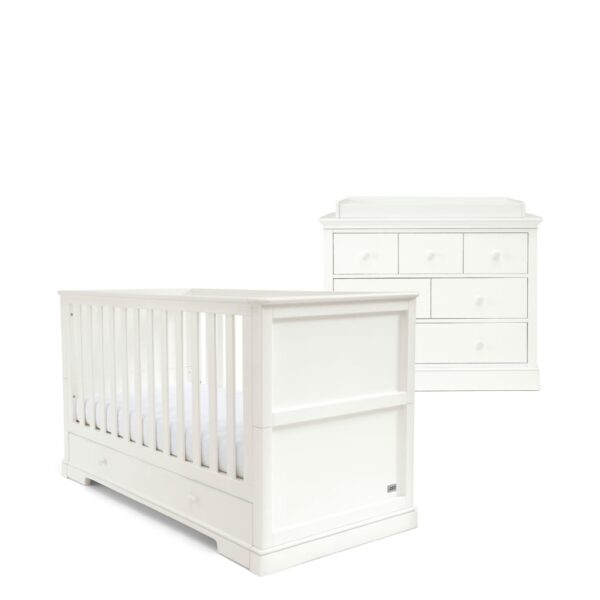 Mamas & Papas Oxford 2 Piece Cotbed Set with Dresser White