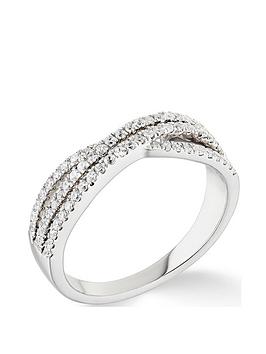 Love Diamond 9Ct White Gold 0.33Ct 8 Stone Diamond Twist Band Eternity Ring