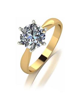 Moissanite 9Ct Gold 1.50Ct Eq Moissanite Solitaire Ring