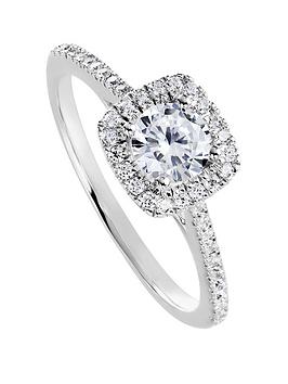 Created Brilliance Cynthia 9Ct White Gold 0.70Ct Lab Grown Halo Diamond Engagement Ring