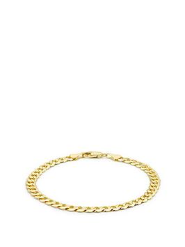 The Love Collection 9Ct Yellow Gold Diamond Cut Curb Bracelet