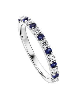 Created Brilliance Odette Created Brilliance 9Ct White Gold Created Sapphire And 0.25Ct Lab Grown Diamond Eternity Ring