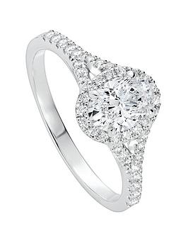 Created Brilliance Chloe 18Ct White Gold 1Ct Oval Lab Grown Diamond Engagement Ring