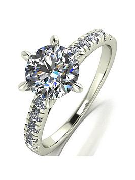 Moissanite Lady Lynsey 9Ct White Gold 2Ct Total Solitaire Ring