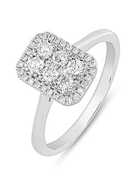 Love Diamond Eliza 9Ct White Gold Lab Grown Emerald Cut 0.50Ct G Vs Diamond Ring