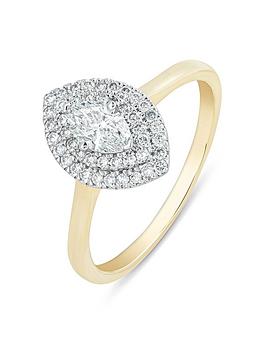 Love Diamond Cece 9Ct Gold Lab Grown Marquise 0.55Ct G Vs Diamond Ring