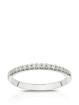 Ernest Jones Platinum 0.15Ct Diamond Claw Set Eternity Engagement Ring