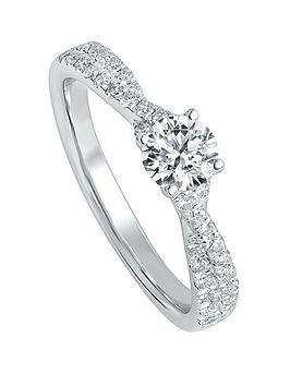 Created Brilliance Amie 9Ct White Gold 0.66Ct Tw Lab Grown Diamond Engagement Ring