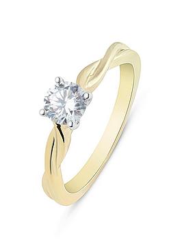 Love Diamond Diamond Solitaire Ring With Twisted Shoulders G Vs+ Lab Grown