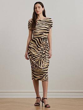 Lauren By Ralph Lauren Hullen Short Sleeve Dress - Brown