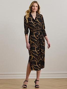 Lauren By Ralph Lauren Shadny Long Sleeve Dress - Black