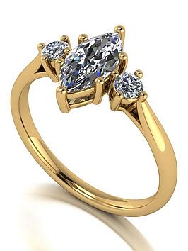 Moissanite 9Ct Lady Lynsey 12Ct Total Solitaire Ring - Gold