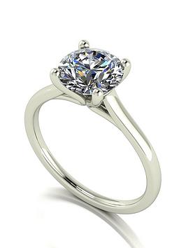 Moissanite 9Ct Gold 15Ct Eq Solitaire Ring - White