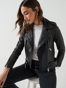 Allsaints Balfern Leather Biker Jacket - Black
