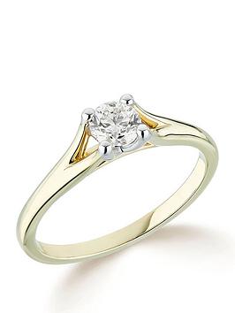 Love Diamond 0.25Ct Diamond Solitaire Engagement Ring With Split Band