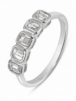 Love Diamond 0.50Ct Emerald Cut Diamond Five Stone Ring Lab Grown