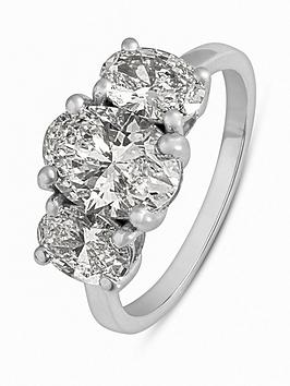 Love Diamond 2.50Ct Oval Cut Trilogy Diamond Ring Lab Grown