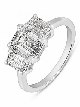 Love Diamond Emerald Cut Trilogy Ring - Lab Grown
