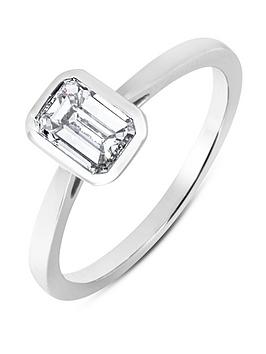 Love Diamond 1.00Ct Emerald Cut Diamond Solitaire Ring Lab Grown