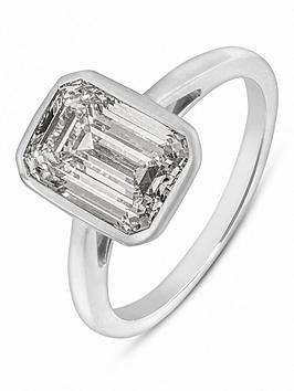 Love Diamond 3.00Ct Emerald Cut Diamond Solitaire Ring Lab Grown