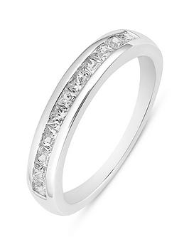 Love Diamond 1.10Ct Princess Cut Baguette Diamond Eternity Ring Lab Grown