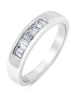 Love Diamond 0.50Ct Asscher Cut Baguette Diamond Eternity Ring Lab Grown