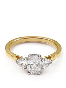 Say It With Oval & Heart 1.00Ct Lab Grown Diamond Ring - 9Ct Yellow Gold
