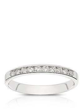 Ernest Jones Platinum Channel Set Eternity 025Ct Diamond Ring - White