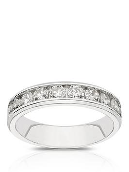 Ernest Jones Platinum Channel Set Eternity 1Ct Diamond Ring - White