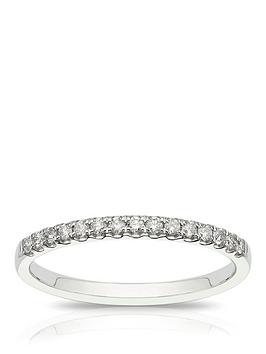 Ernest Jones 18Ct Gold Claw Set Eternity 0.15Ct Diamond Ring - White