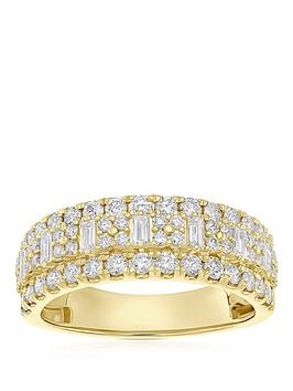 Ernest Jones 14Ct Three Row Eternity 1Ct Diamond Ring - Gold