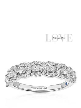 Ernest Jones Vera Wang Marquise & Round Eternity 0.75Ct Diamond Ring - Platinum