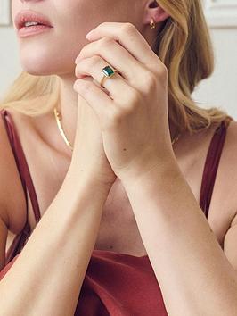 Created Brilliance Jane 9Ct Yellow Gold Created Emerald Solitaire Ring