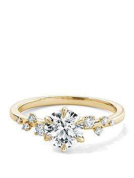 Created Brilliance Luna 9Ct Yellow Gold 1.13Ct Tw. Lab Grown Diamond Scatter Engagement Ring