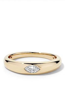 Created Brilliance Zara 9Ct Yellow Gold 0.15Ct Tw. Lab Grown Diamond East-West Marquise Band Ring