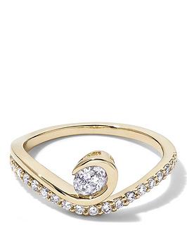 Created Brilliance Delia 9Ct Yellow Gold 0.50Ct Tw. Lab Grown Diamond Fluid Ring