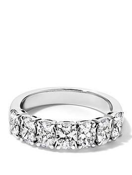 Created Brilliance Carmen 9Ct White Gold 1.69Ct Tw. Lab Grown Diamond Oval Seven Stone Eternity Band Ring