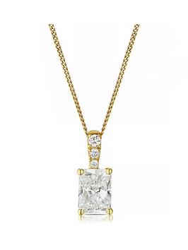 Harriet 9Ct 0.50Ct Lab-Grown Diamond Emerald Cut Pendant Necklace - Gold