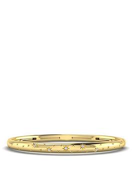 Kleora Aurora Modern Electrum Diamond Star Burst Bangle