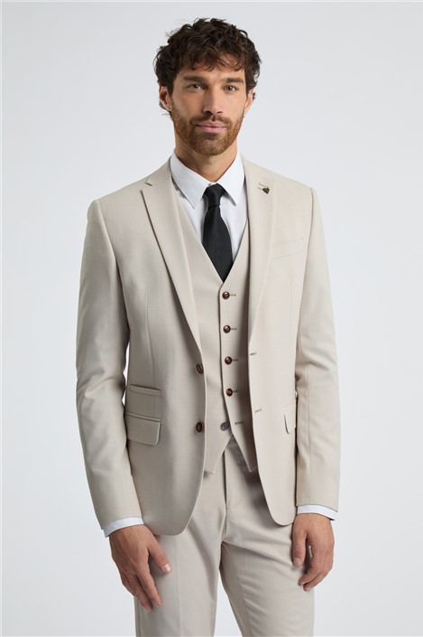 Antique Rogue Slim Fit Ecru Texture Men's Suit Jacket