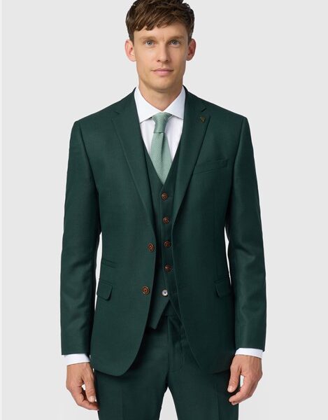 Antique Rogue Slim Fit Deep Green Texture Men's Suit Jacket