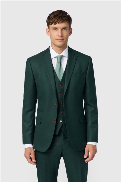Antique Rogue Slim Fit Deep Green Texture Men's Suit Jacket