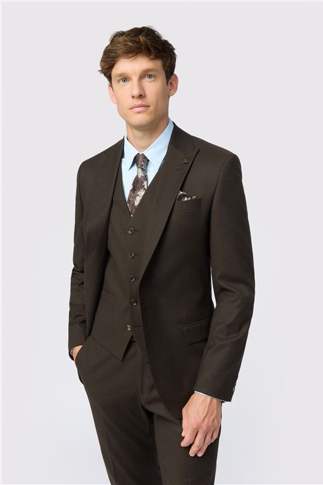 Antique Rogue Slim Fit Harley Chocolate Flannel Men's Suit Jacket