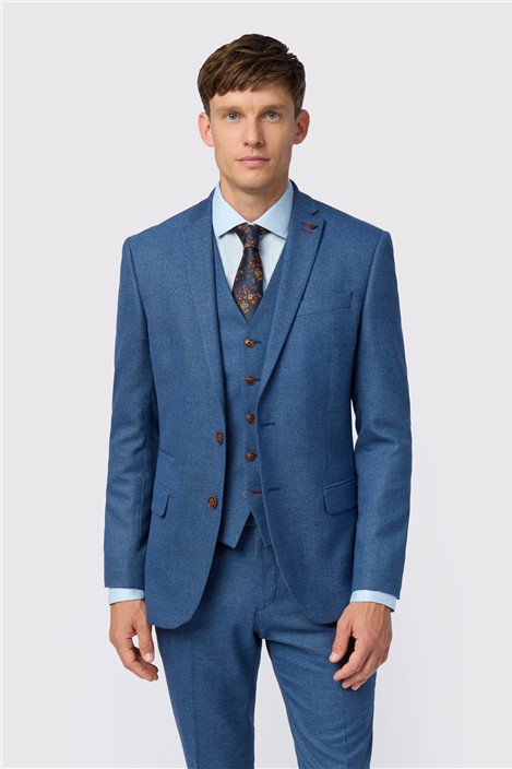 Antique Rogue Slim fit Blue Texture Stretch Men's Suit Jacket