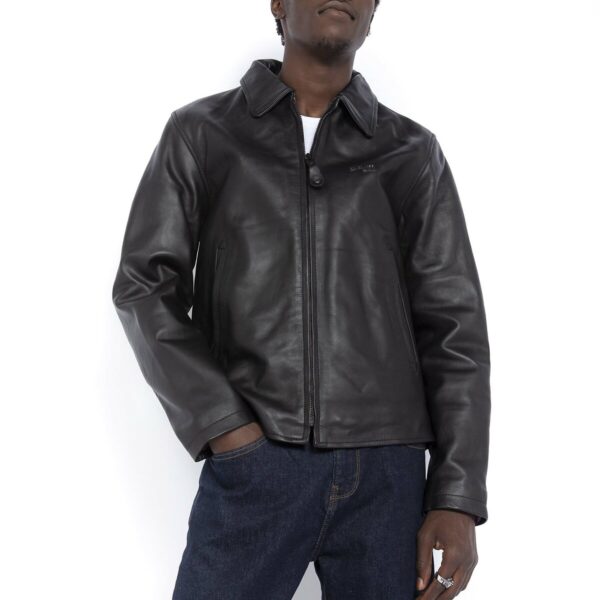 Leather Collared Jacket