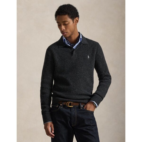 Wool Blend Shirt Collar Jumper