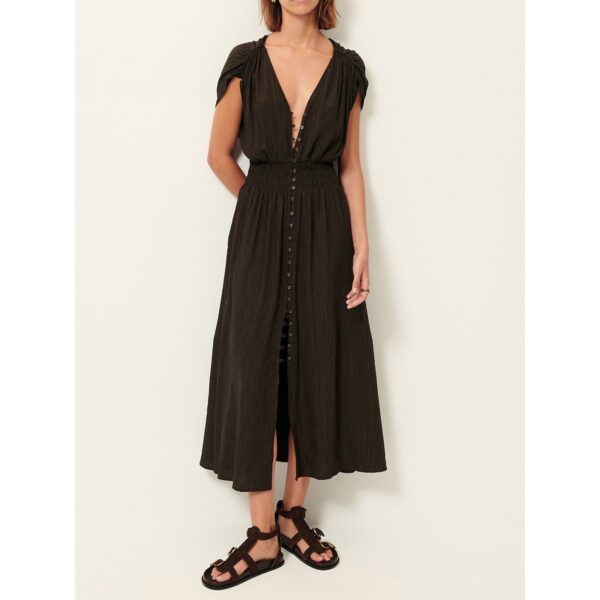 Galiane Sleeveless Smocked Midi Dress