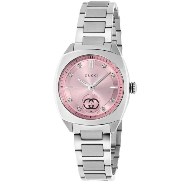 Gucci Womens YA142511 Interlocking Quartz 29mm Ladies Watch - Silver - One Size