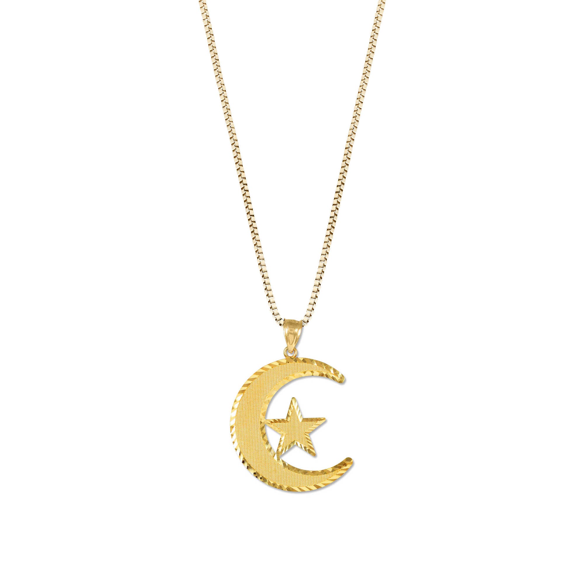 Sleek Crescent Pendant Necklace in 9ct Gold