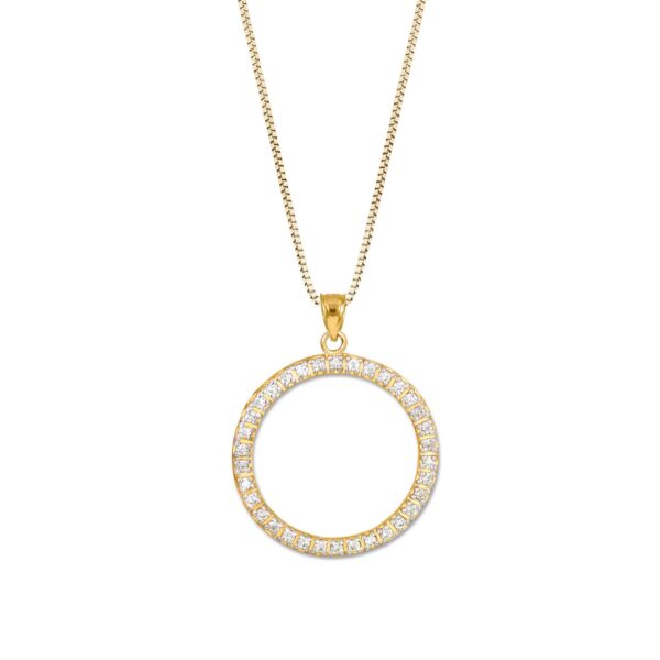 Diamond Eternity Circle of Life Pendant Necklace in 9ct Gold